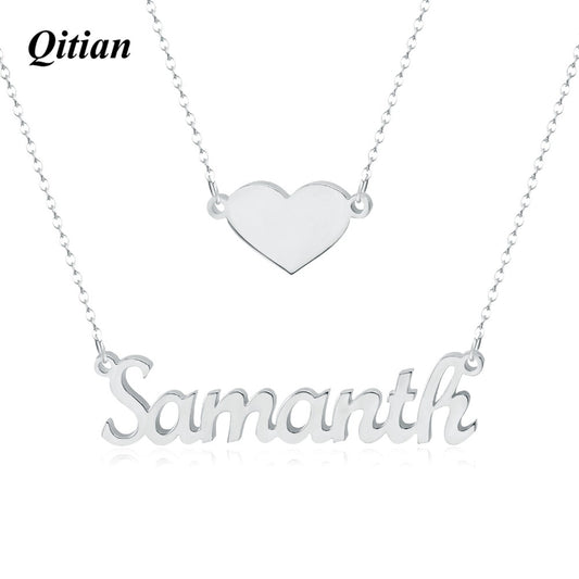 Custom Heart Name Layer Necklace