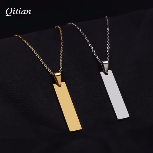 Laser Engraved Name Bar Necklace