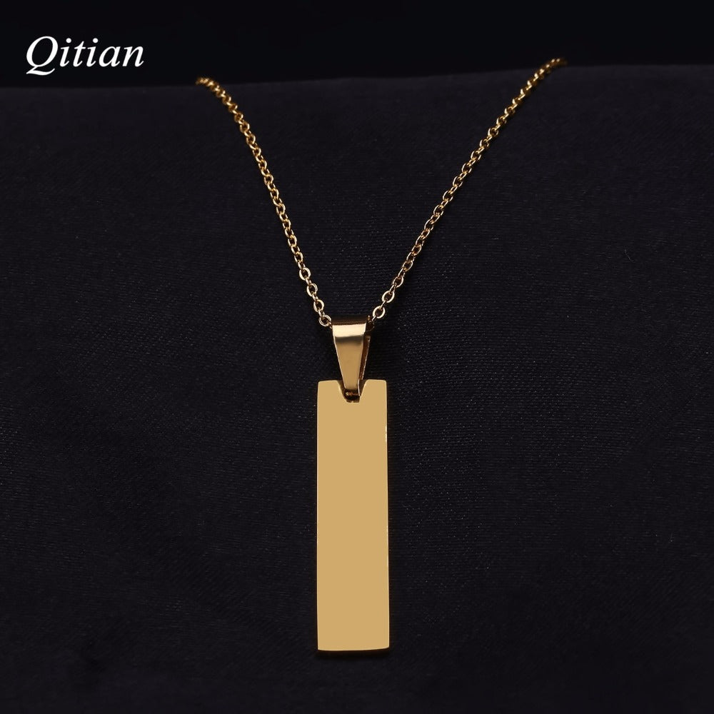 Laser Engraved Name Bar Necklace