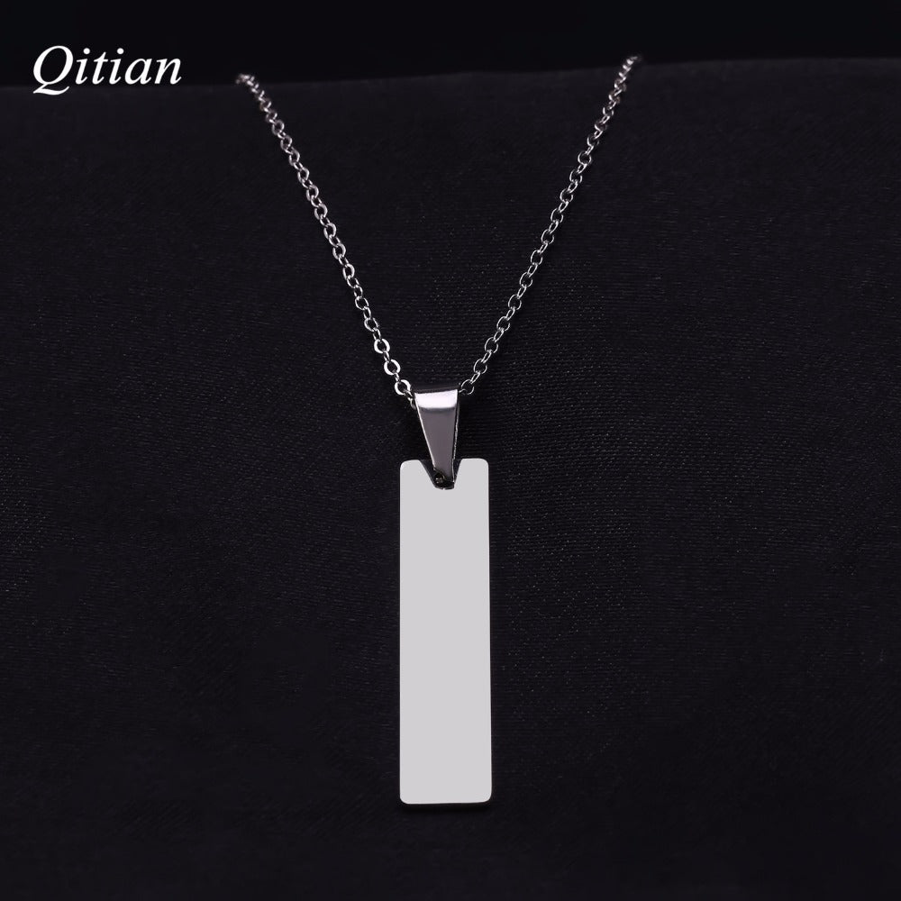 Laser Engraved Name Bar Necklace