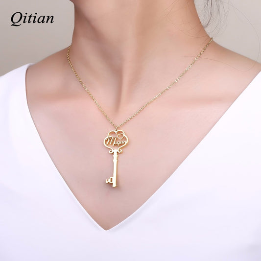 Name Key Necklaces & Pendant Gold Necklace