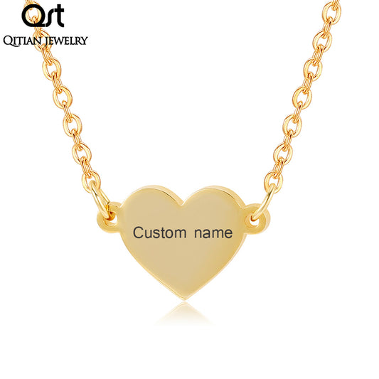 Engrave Photo Name Heart Pendant