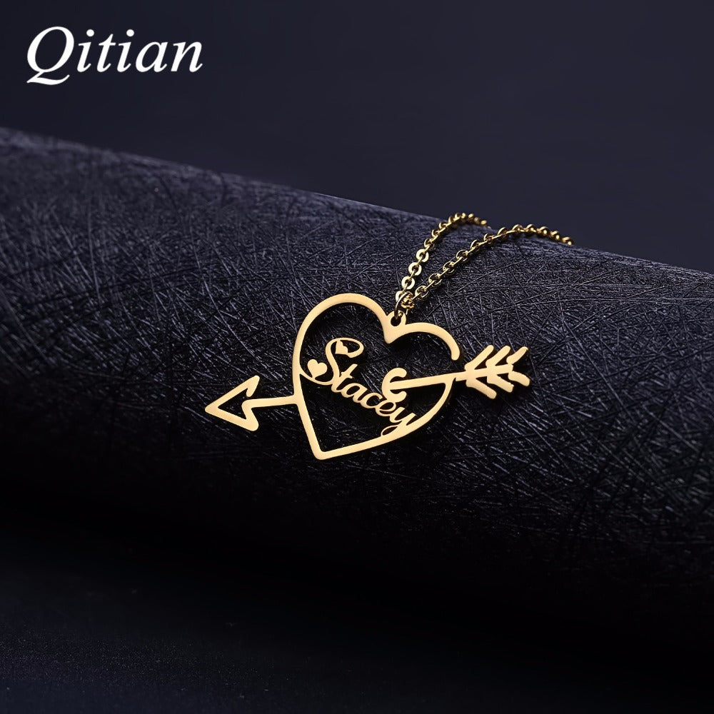 Collier Prénom Avec Flèche Coeur Colliers