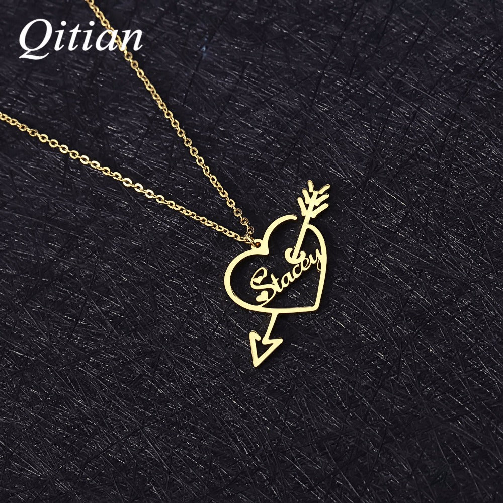 Collier Prénom Avec Flèche Coeur Colliers