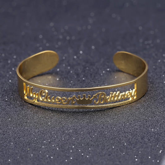 Gold Name Bangle