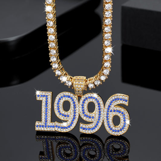 Tennis Chain Hip Hop Birthstone Necklace QN697