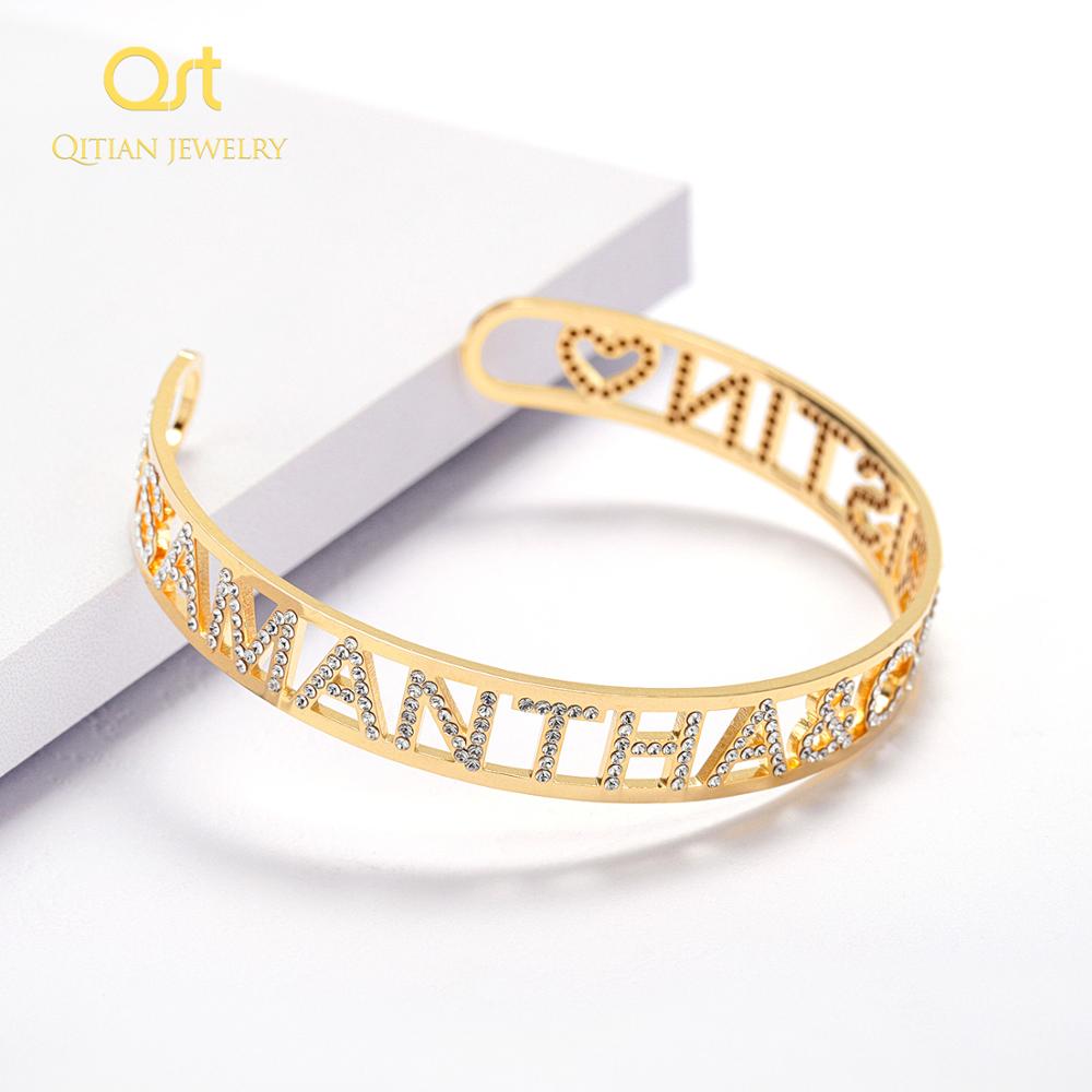 Gold-Namensarmreif, personalisierter Armreif QB312