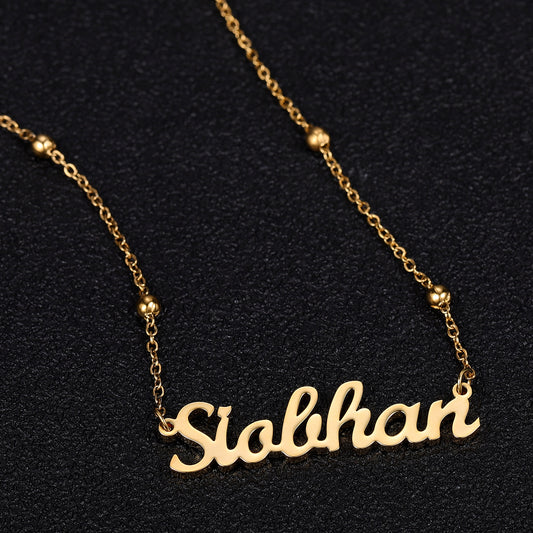Bead Chain Name Necklace QN153-1