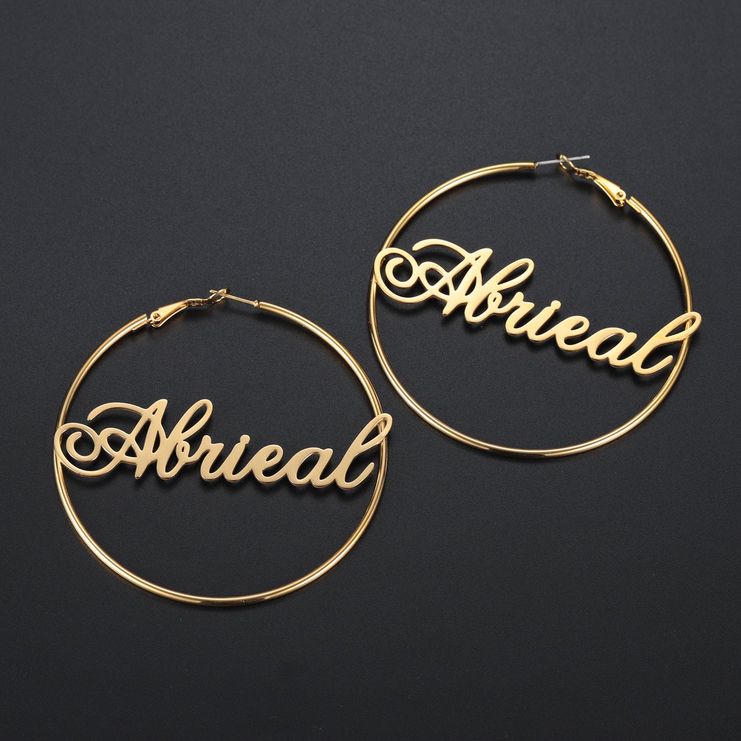 1 Pair Stainless Steel Custom Name hoop Earring QE20766