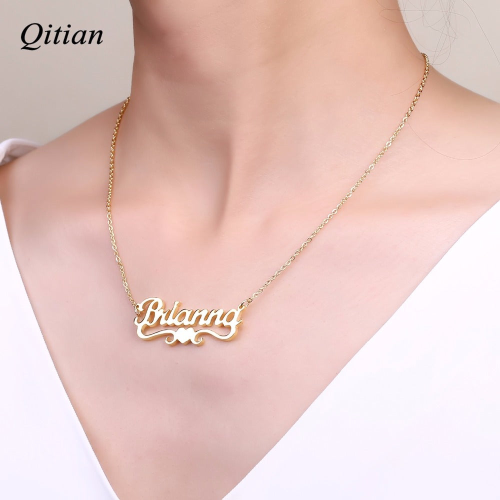 Heart With Personalized Name Necklace