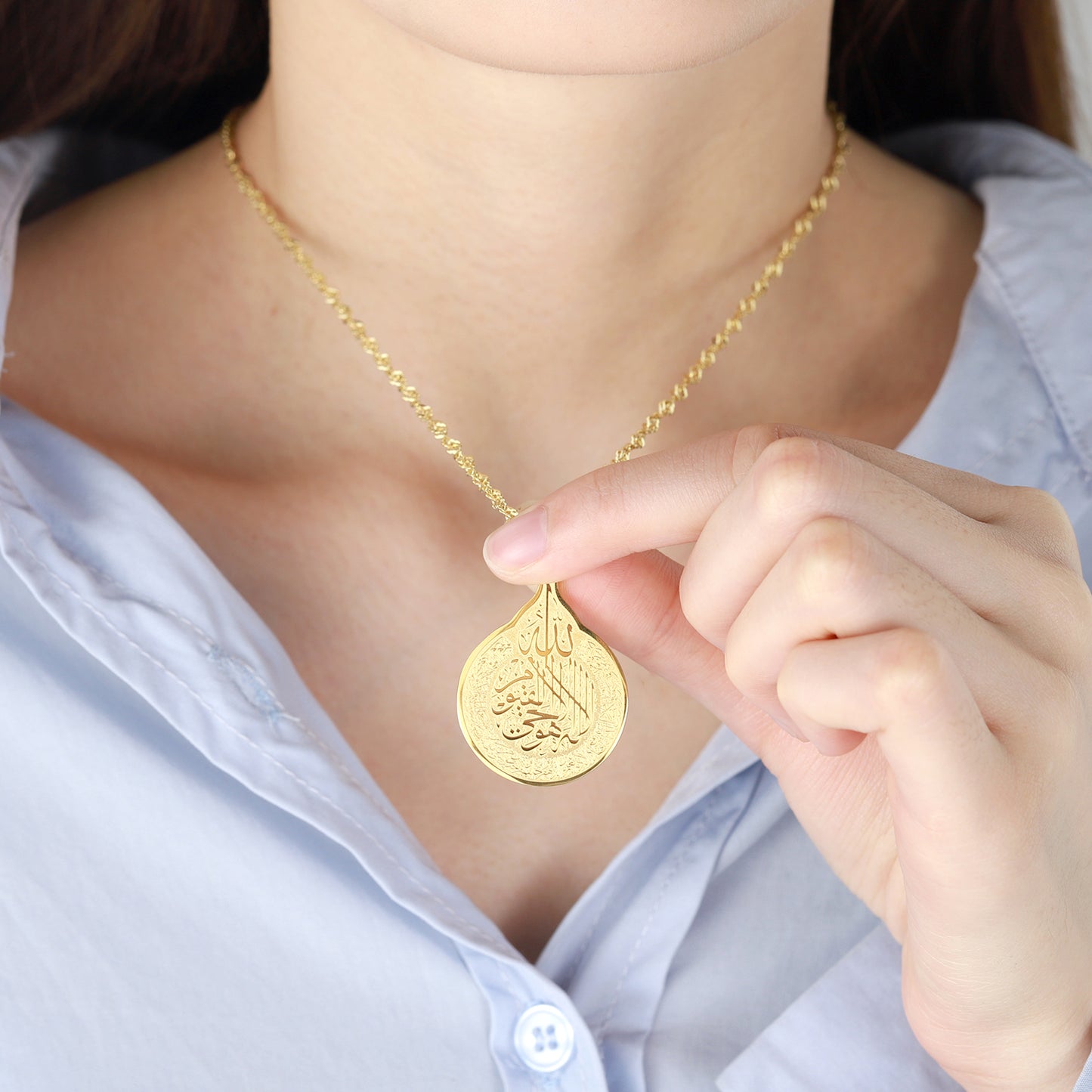 Islamic Calligraphy Drop-Shaped Necklace SN254