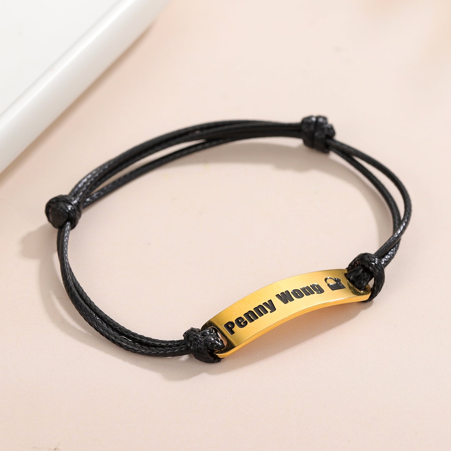 Bracelet de barre d'identification de nom personnalisé MB1843
