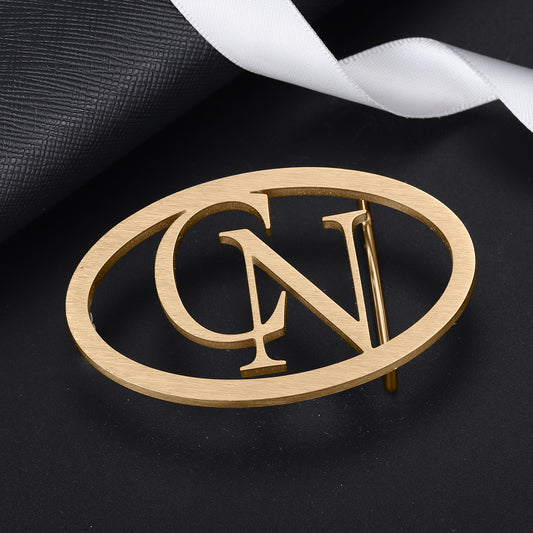 2 Letters Oval Belt Buckle