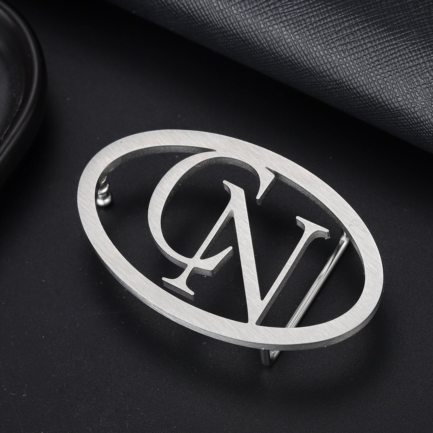 2 Letters Oval Belt Buckle