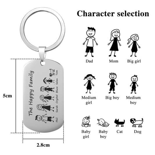 Porte-clés familial personnalisé DK140-A