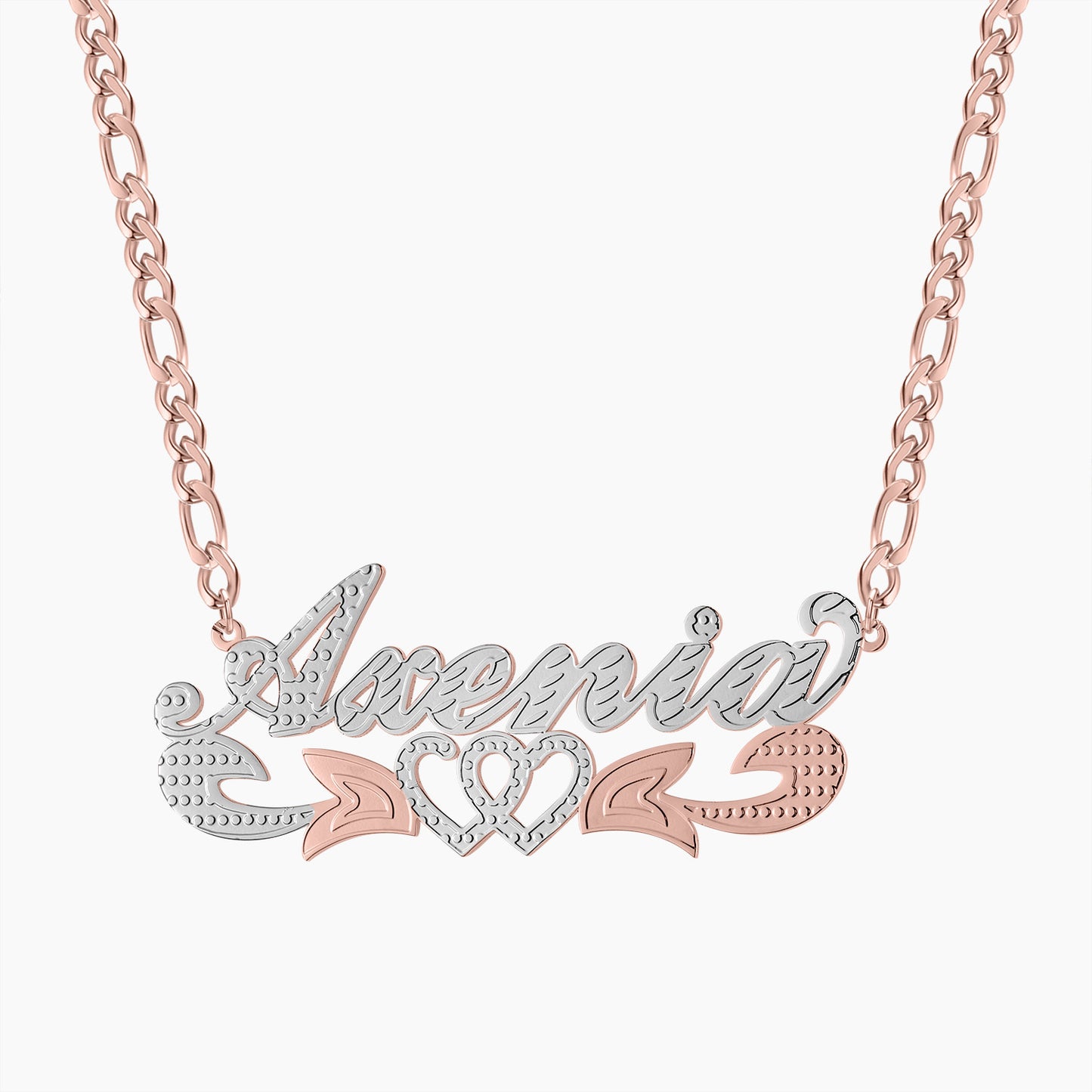 Two Tone Necklace With Heart QN813