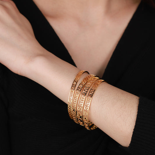 Nameplate Letter Bangles  QB173