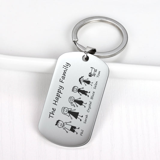 Porte-clés familial personnalisé DK140-A