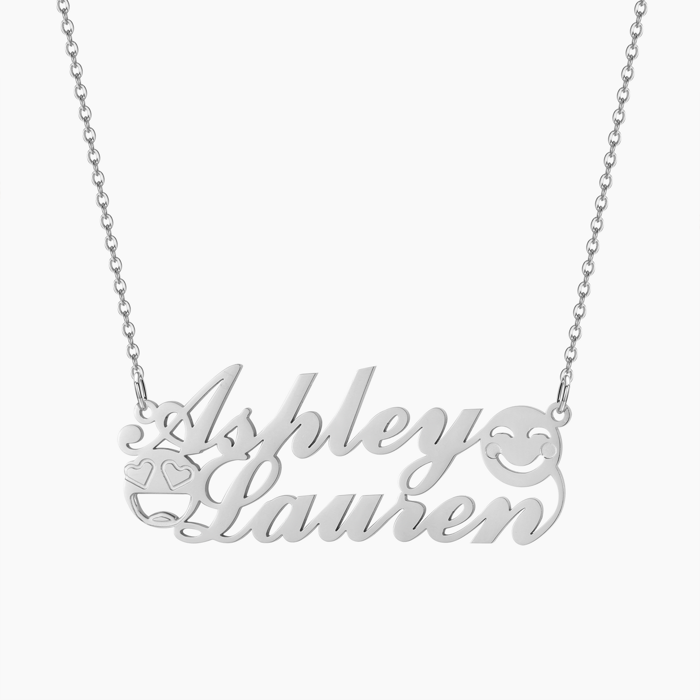 Smiley Double Name Necklace QN746