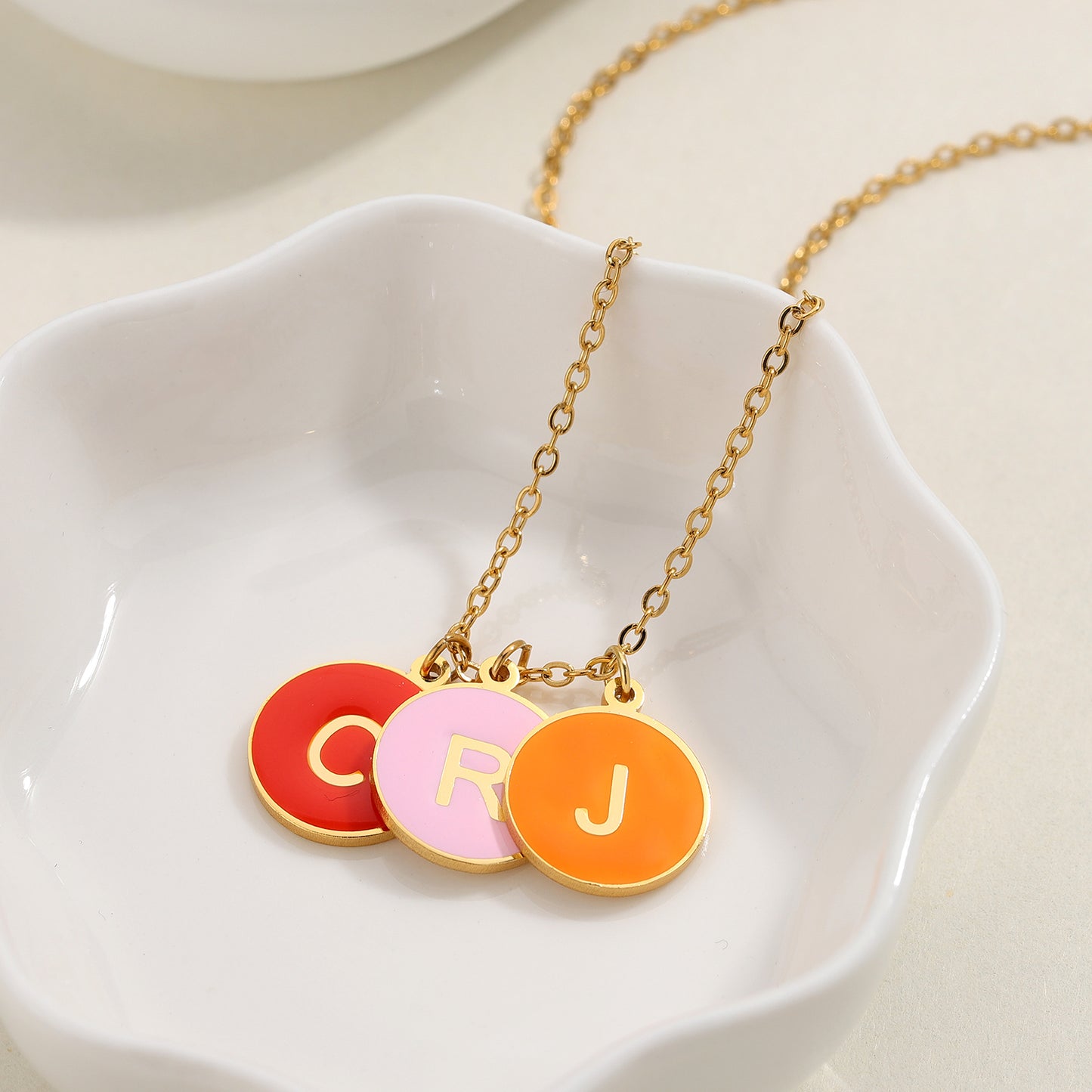 Color Initial Letter Necklace DN220501