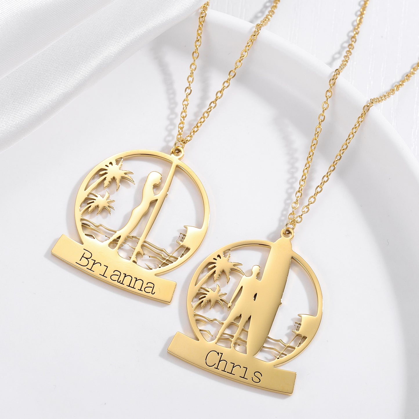 Round Summer Name Necklace DN319