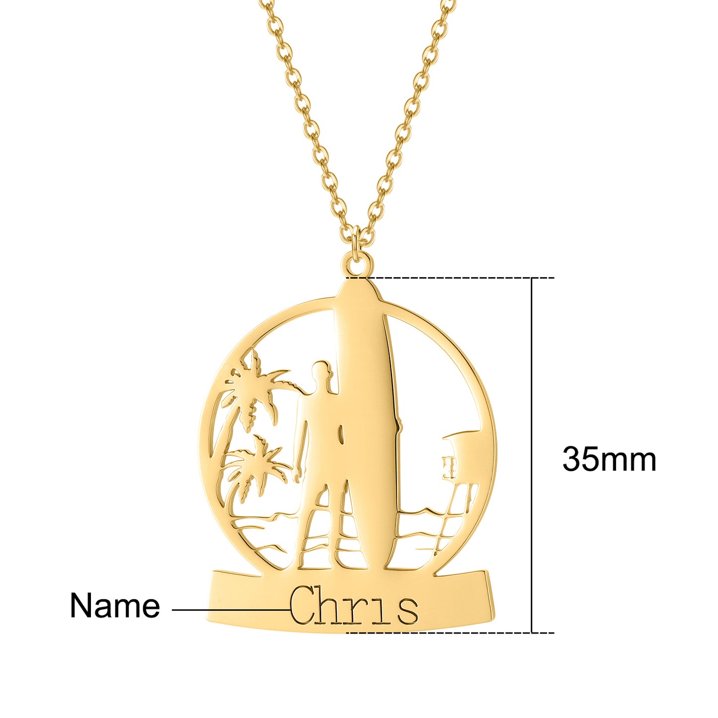 Round Summer Name Necklace DN319