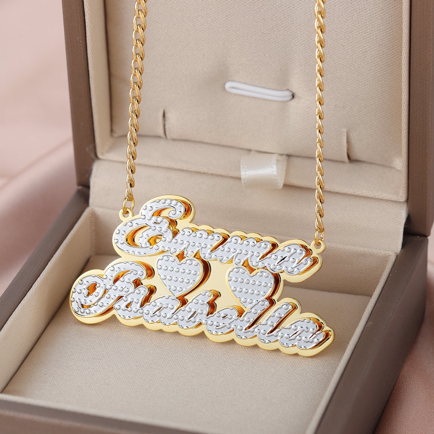 Collier bicolore avec coeur QN733