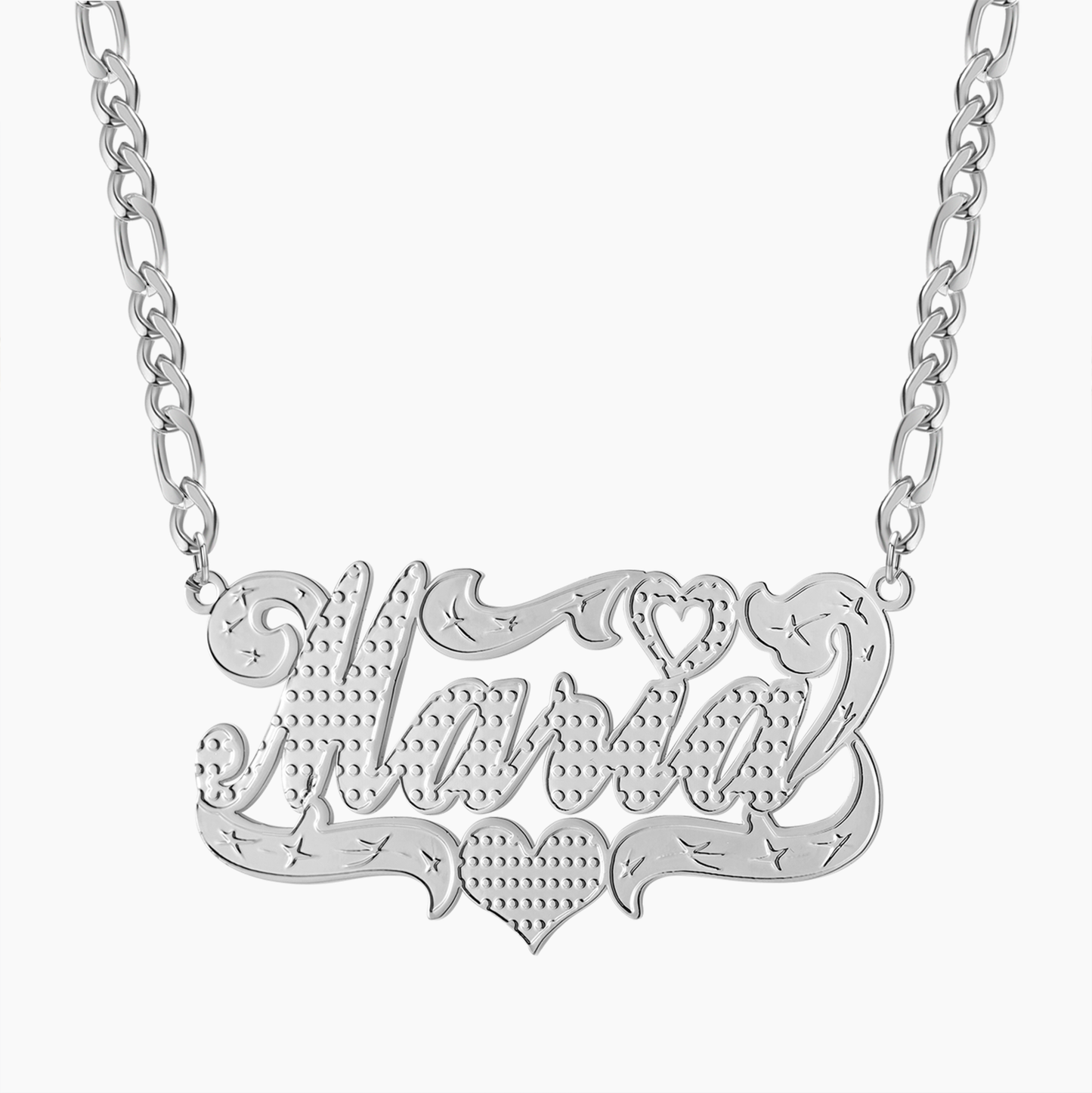 Two Tone Necklace With Heart QN729