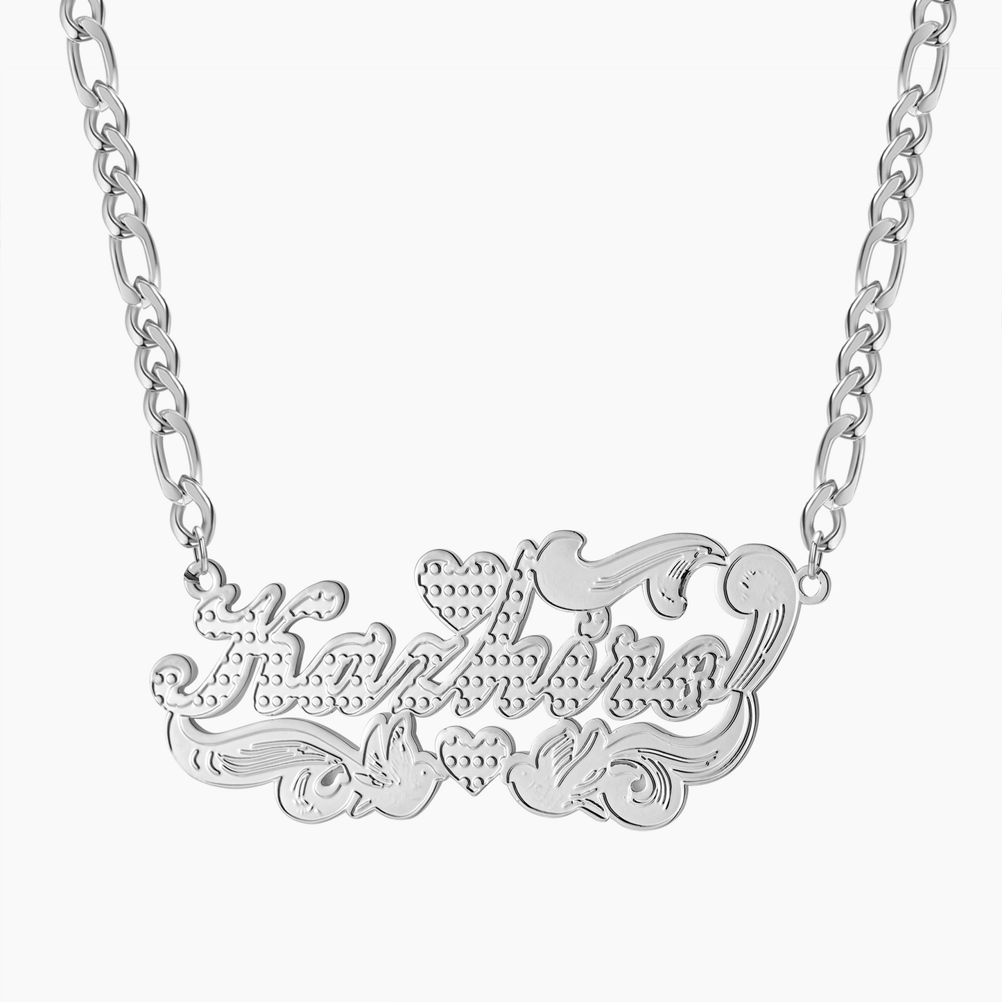 Two Tone Necklace With Heart QN730