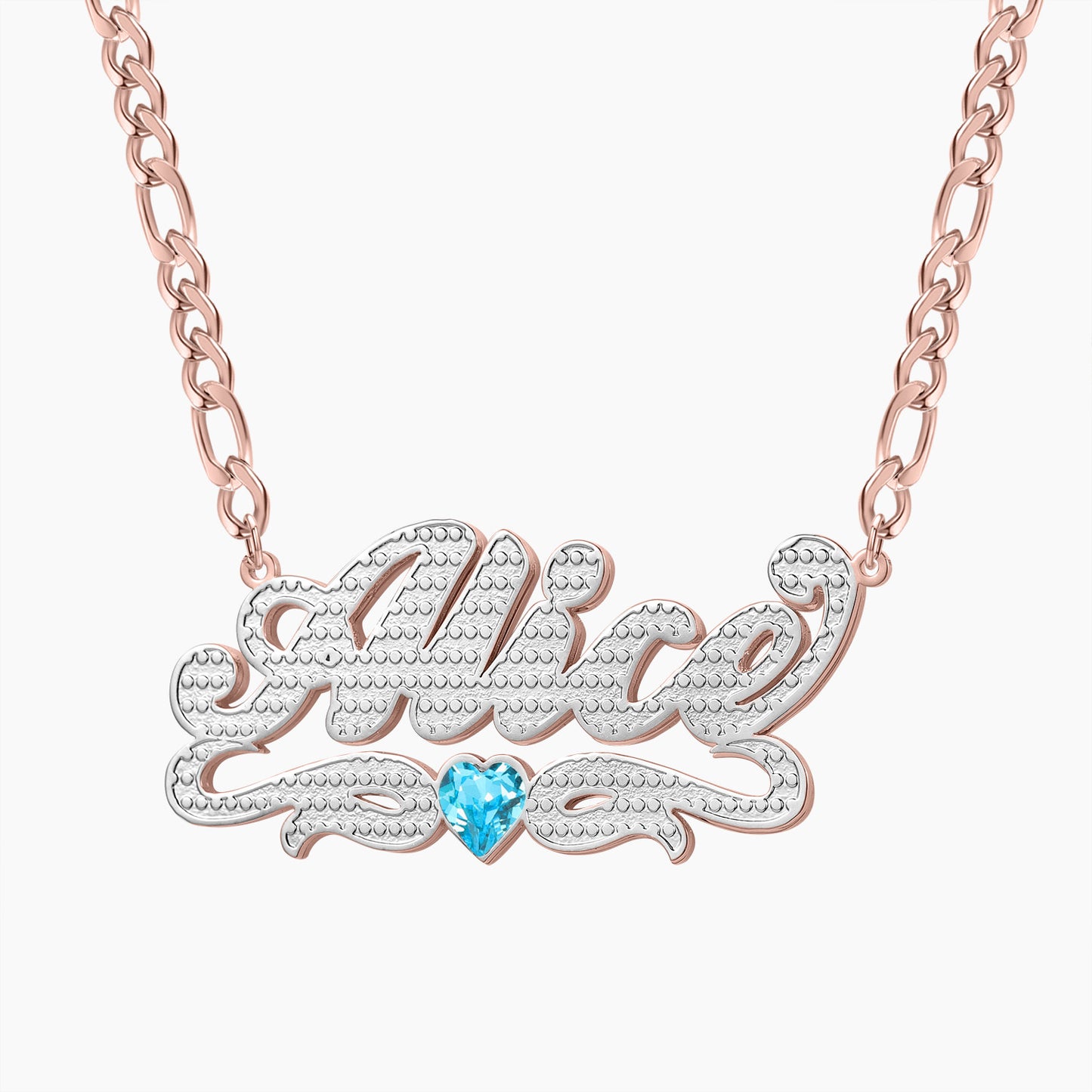 Heart Birthstone Name Necklace QN817