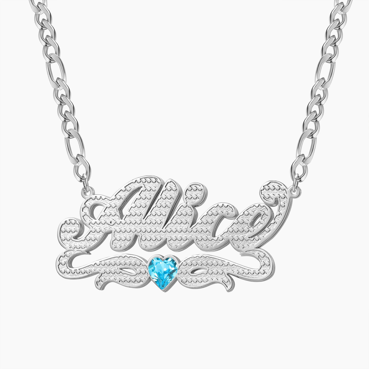 Heart Birthstone Name Necklace QN817