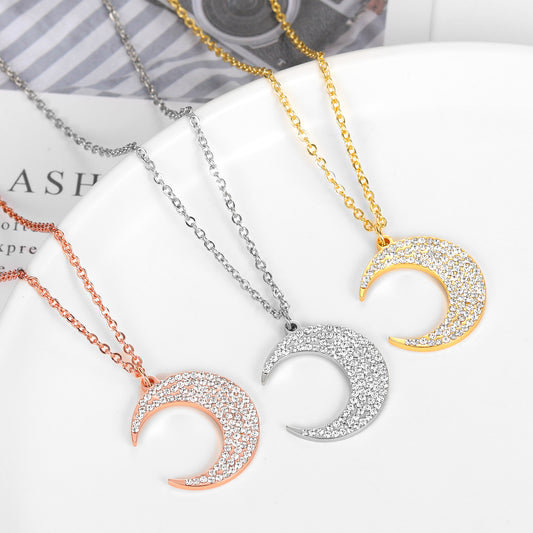 Moon Bling Iced Out Necklaces QN201047