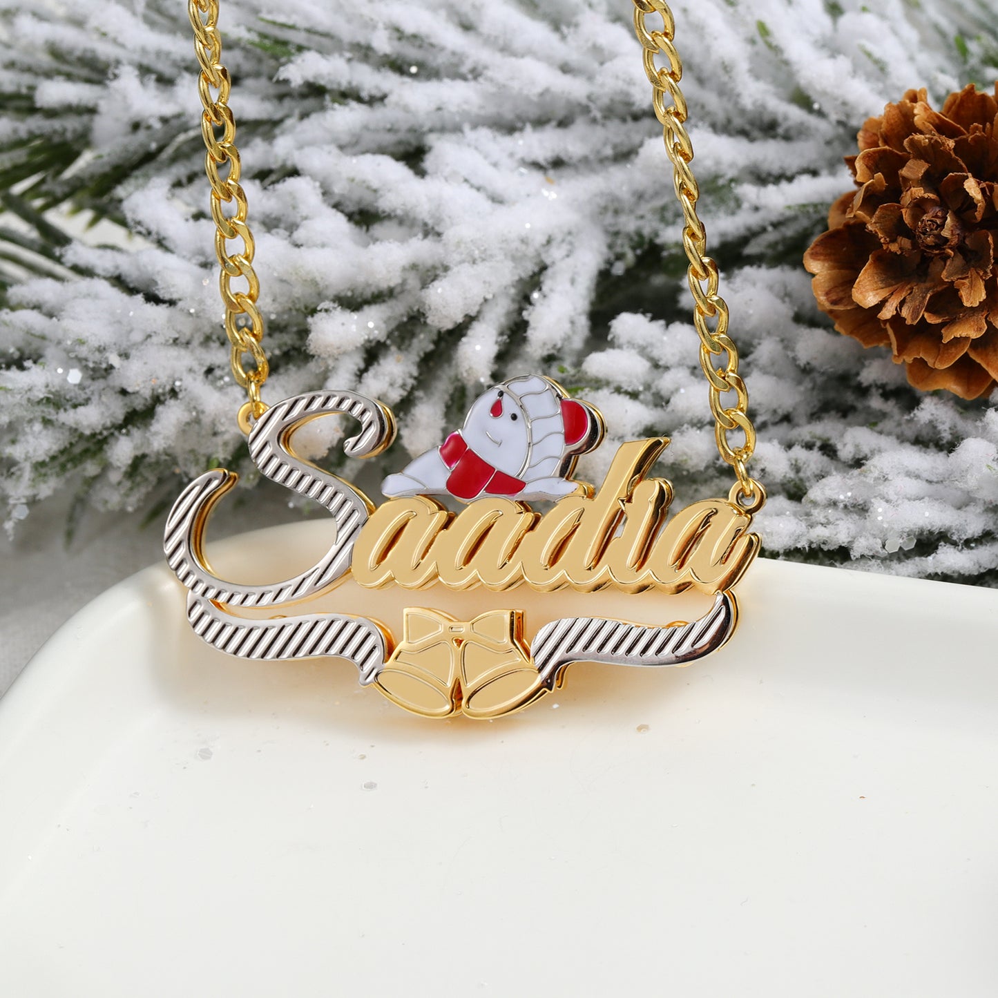 Christmas Santa Claus Name Necklace QN996