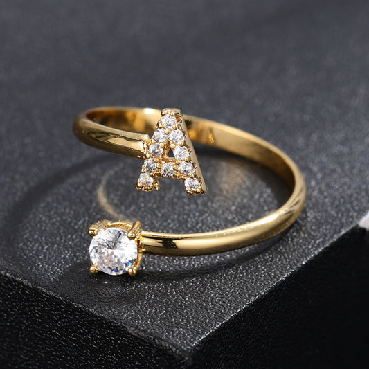 A-Z Initials Letter Ring QR187