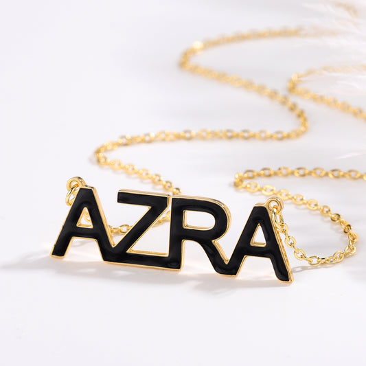 Collier en émail Nom personnalisé QN171