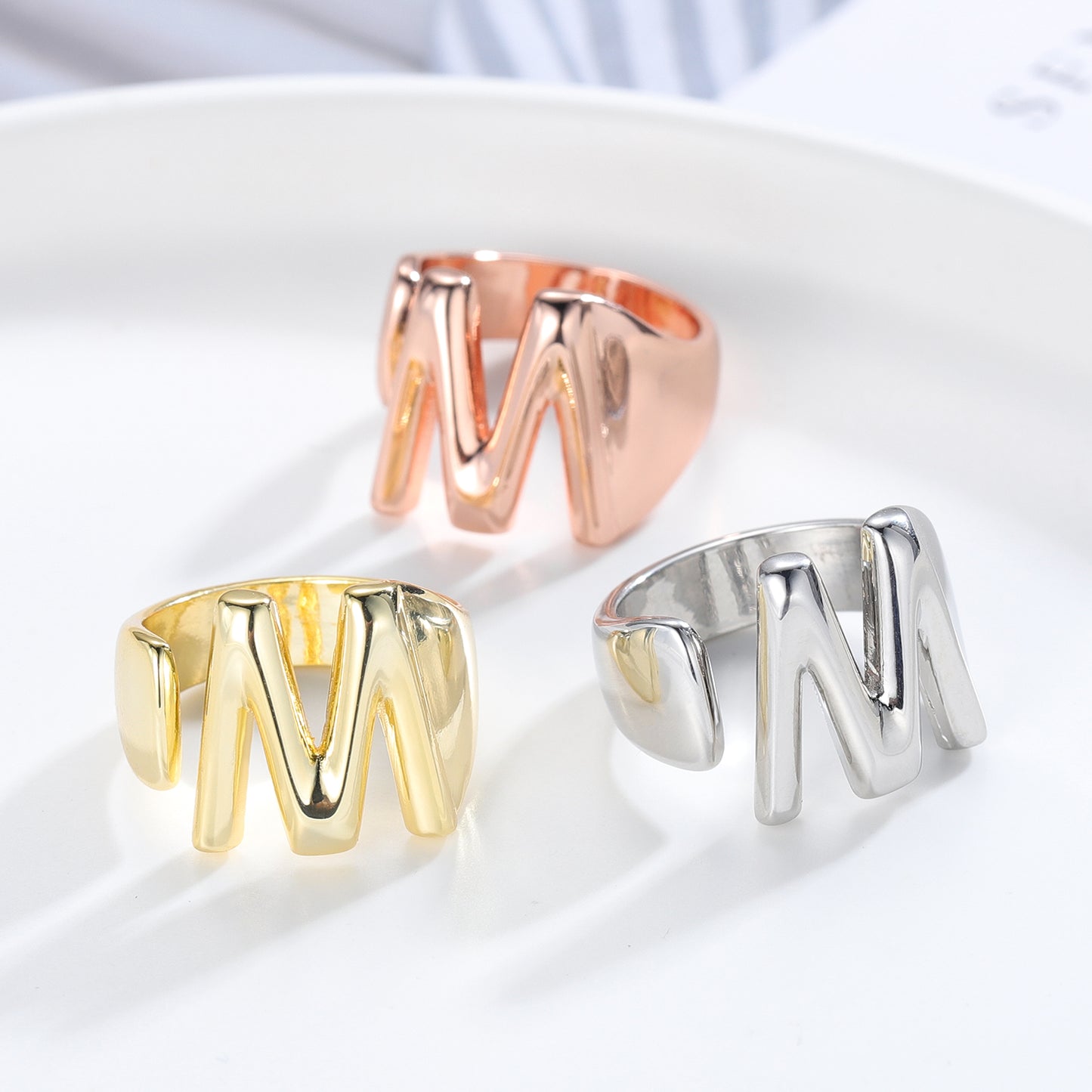 Hollow A-Z Letter Ring SR213
