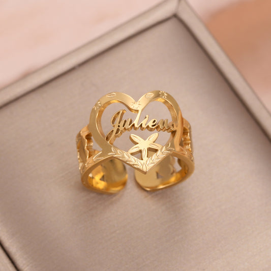 Heart Name Ring QR620