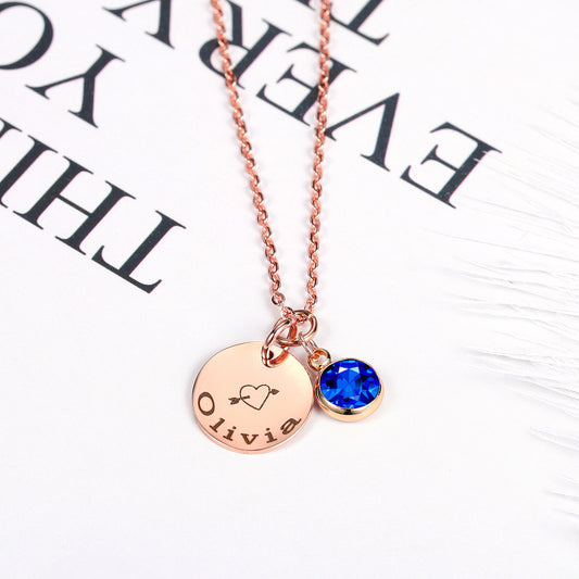 Birthstone Name Necklace  DN163