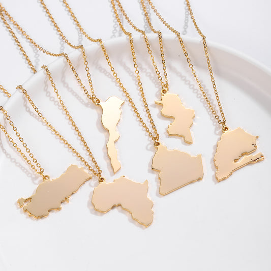 Africa Map Necklace QN189