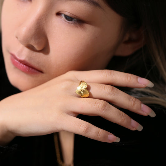 Mom Heart Name Ring QR587