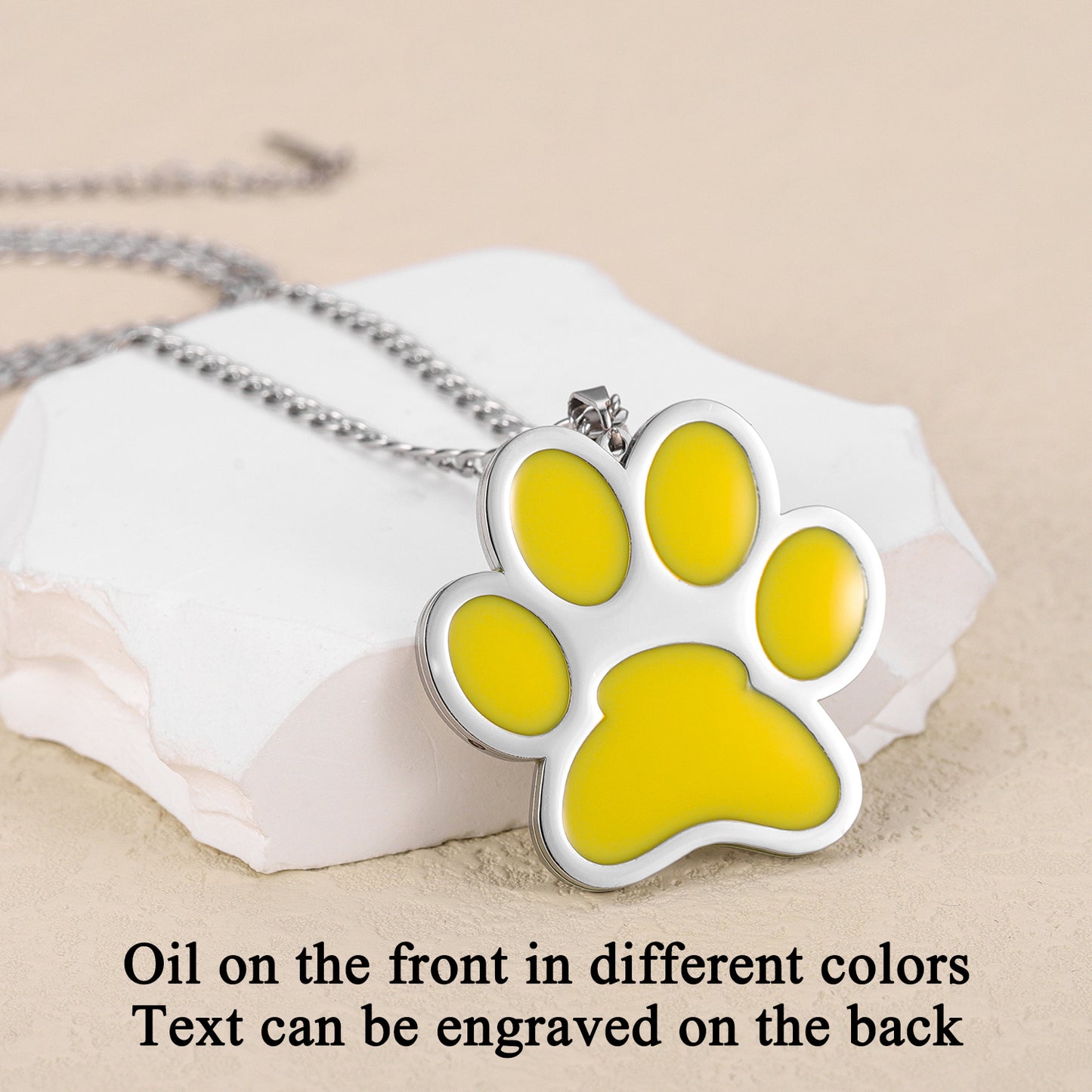 Personalisierte Emaille-Pfotenabdruck-Halskette MN1766