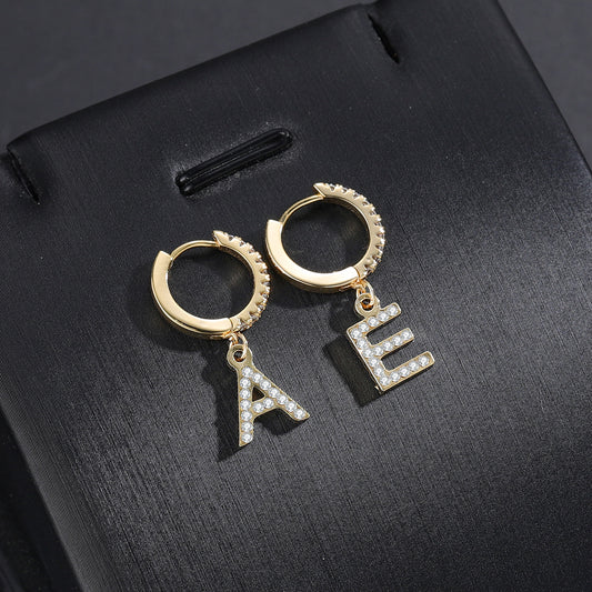 Custom A-Z Name Iced Out Initial Earring QE270