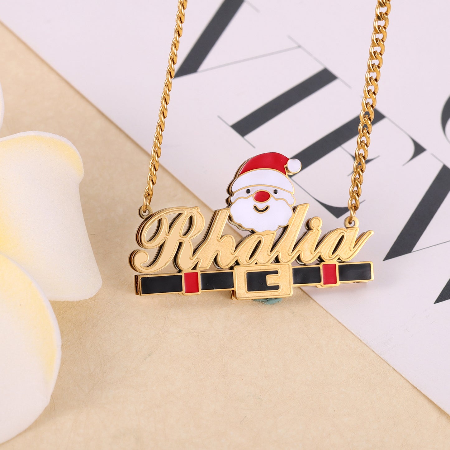 Christmas Santa Claus Name Necklace QN997