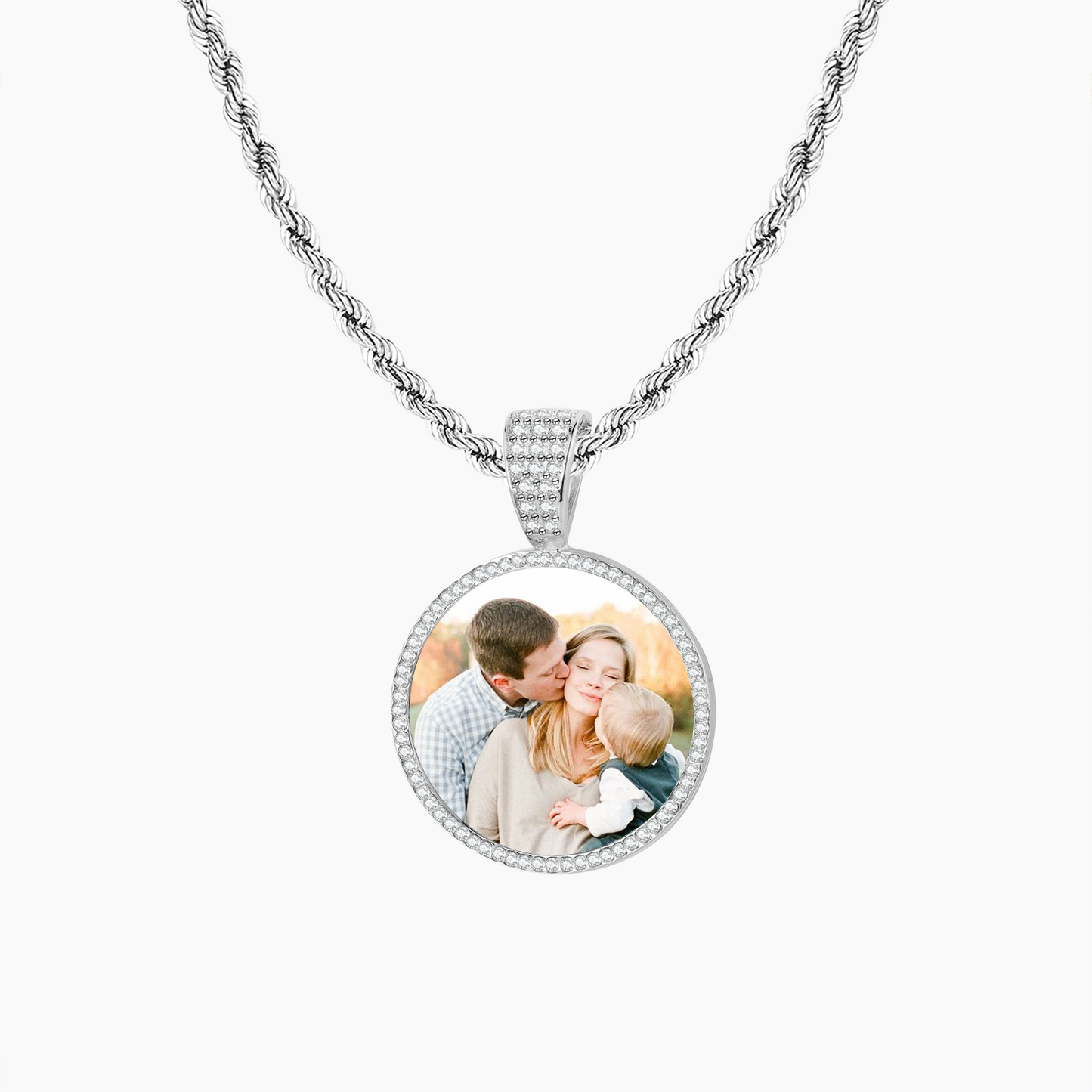 Collier photo rond QN721