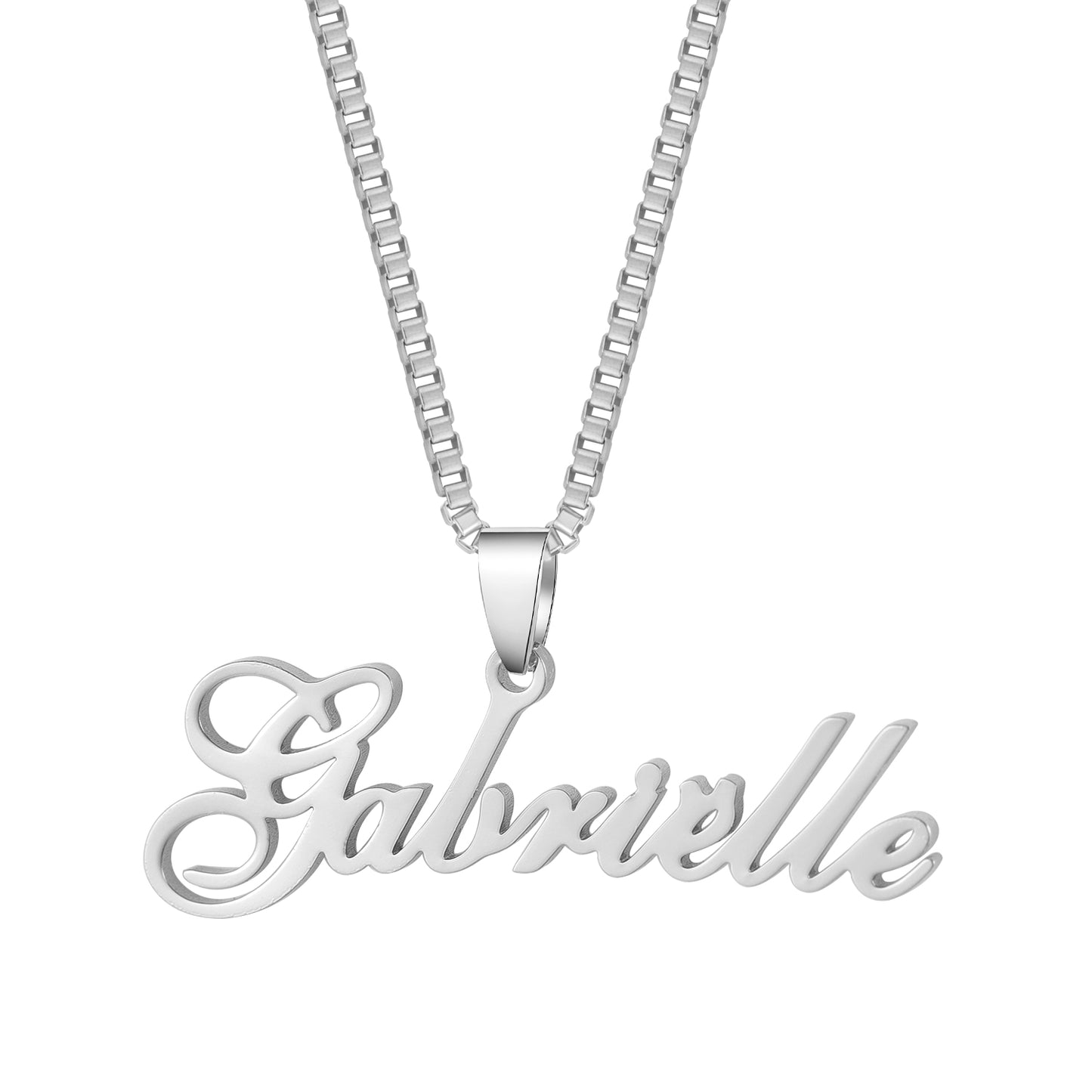 Custom Name Necklace Box Chain QN269
