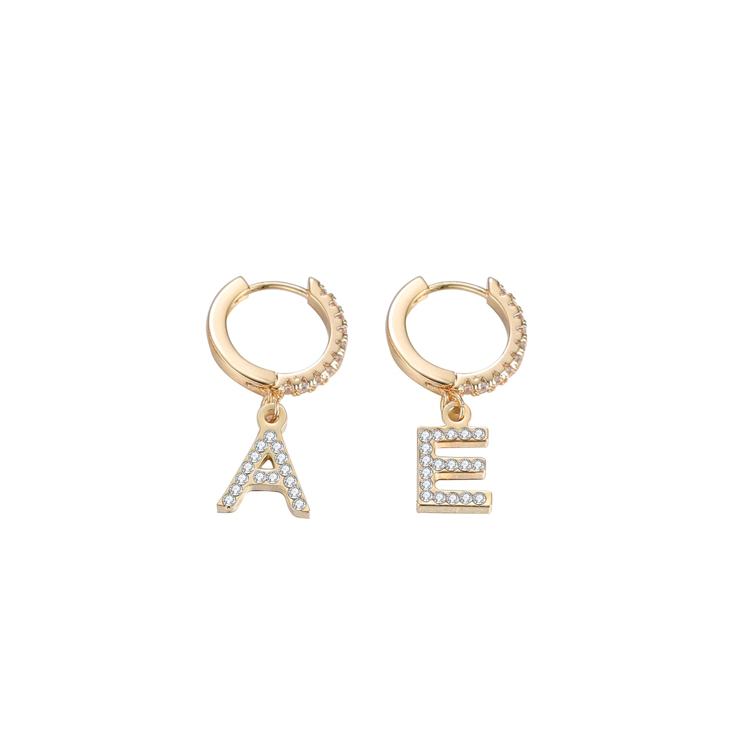 Custom A-Z Name Iced Out Initial Earring QE270