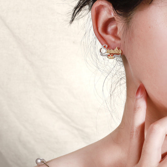 Christmas Bell Name Studs Earrings QE989