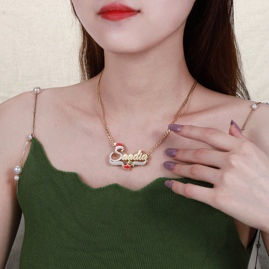 Weihnachtsstrumpf-Namenskette QN990