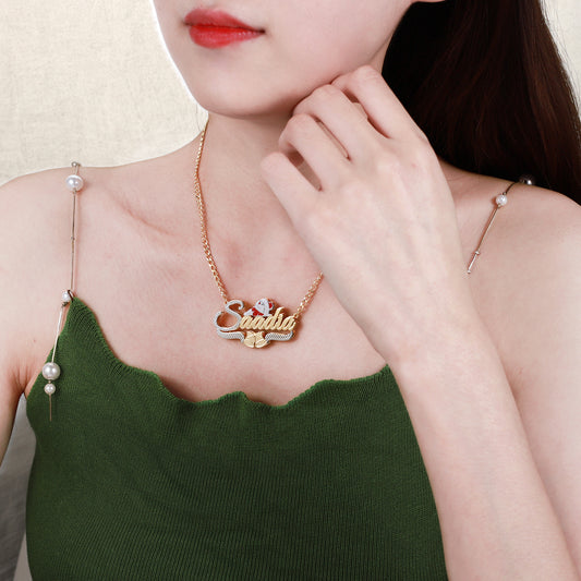 Christmas Santa Claus Name Necklace QN996