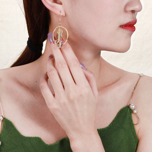 Christmas Stocking Name Hoop Earrings QE992